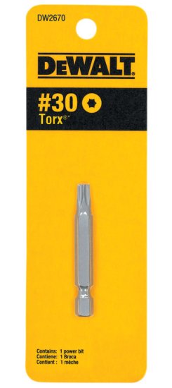 Torx T30 in. x 2 in. L Screwdriver Bit Heat-Treated Steel