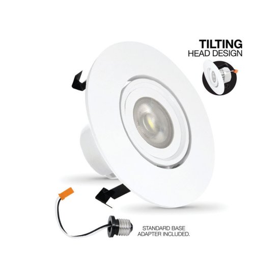 4 in. Warm White Retrofit Recessed Lighting 10.5 W Swivel