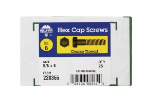 5/8 in. Dia. x 6 in. L Heat Treated Steel Hex Head Cap S