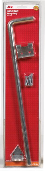 18 in. L Metallic Zinc Cane Bolt 1 pk