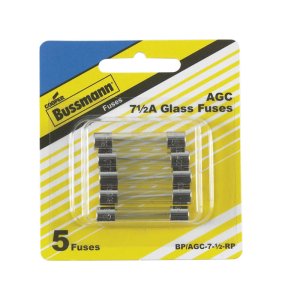 7.5 amps AGC Glass Tube Fuse 5 pk