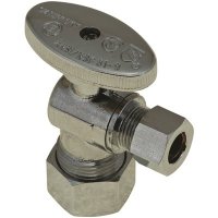 Quarter-Turn Angle Stop, 5/8 in. OD Compression x 3/8 in