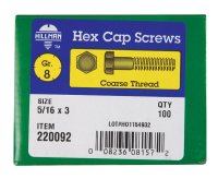 5/16 in. Dia. x 3 in. L Heat Treated Steel Hex Head Cap