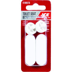 Toilet Seat Bumper Set White Plastic