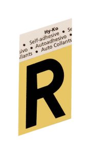 1-1/2 in. Black Aluminum Self-Adhesive Letter R 1 pc.