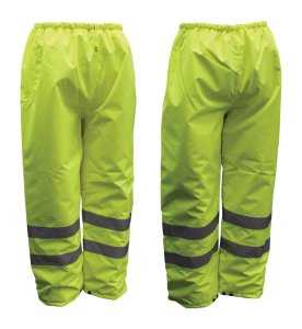 Hi-Vis Insulated Yellow Polyester Rain Pants L