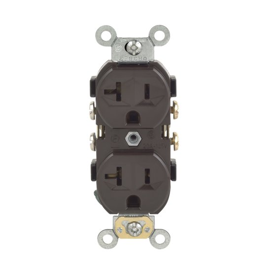 20 amps 125 volt Duplex Brown Outlet 5-20R 1 pk