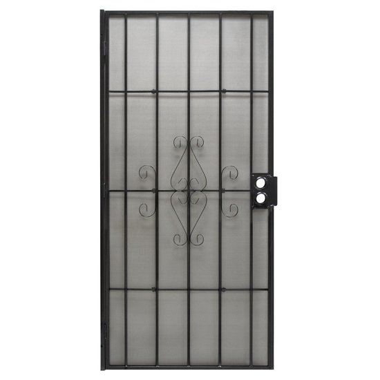 Precision 81-3/4 in. H x 36 in. W Regal Black Steel Security Doo