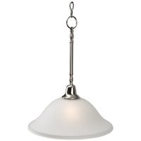1-Light 15 in. Pendant in Fixture Brushed Nickel Uses O
