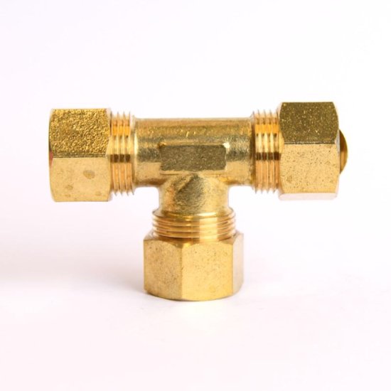 (image for)  5/8 in. Compression X 5/8 in. D Compression Yellow Brass Tee