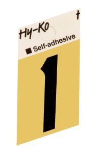 1-1/2 in. Black Aluminum Self-Adhesive Number 1 1 pc.