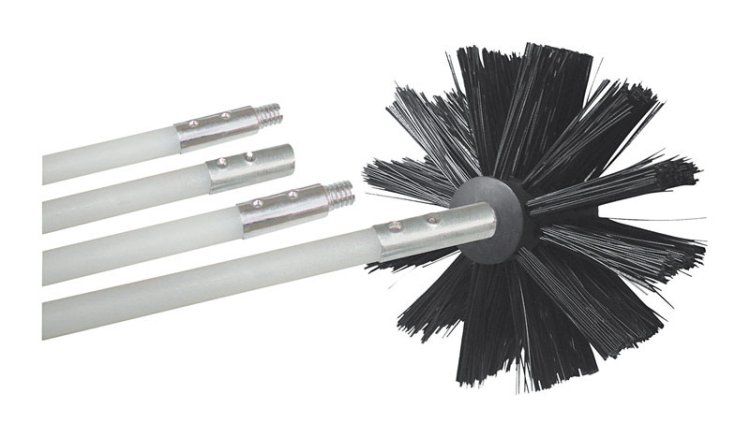 6.75 in. Dia. Black/White Aluminum Duct Cleaning Kit