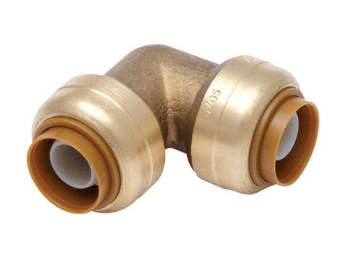 1 in. Push x 1 in. Dia. Push Brass Elbow