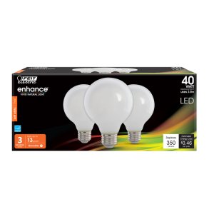 G25 E26 (Medium) LED Bulb Soft White 40 Watt 3-pk