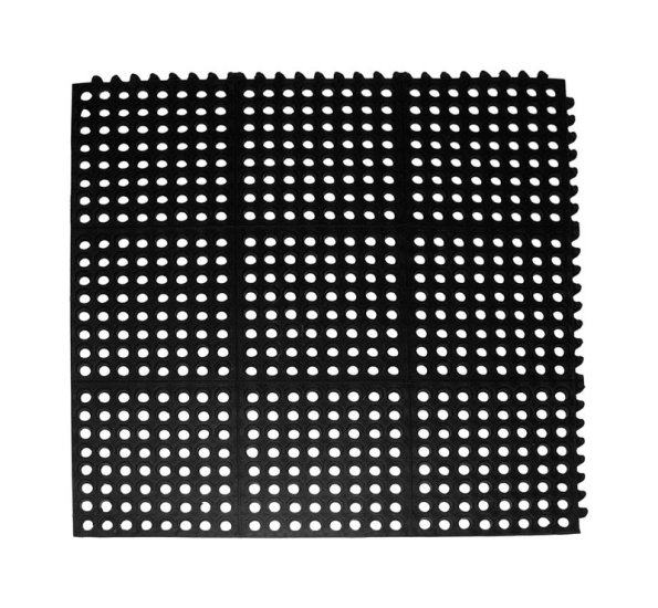 Element Black Rubber Nonslip Anti Fatigue Mat 36 in. L