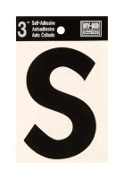 3 in. Black Vinyl Self-Adhesive Letter S 1 pc.