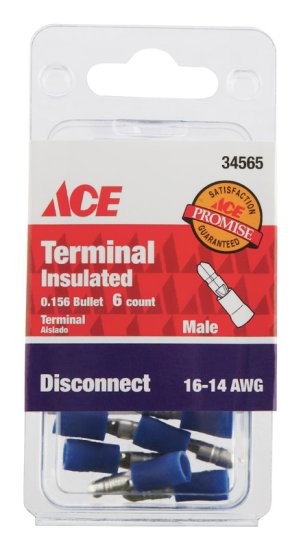 Insulated Wire Male Disconnect Blue 6 pk