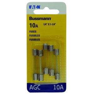 10 amps AGC Glass Tube Fuse 5 pk