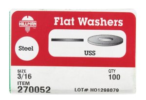 Zinc-Plated Steel 3/16 in. USS Flat Washer 100 pk