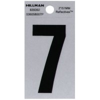 Hillman 2 in. Reflective Black Vinyl  Self-Adhesive Number 7 1