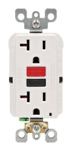 GFCI 20 amps 125 V Duplex White Outlet 5-20R 1 pk