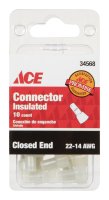 Insulated Wire Closed End Connector Clear 10 pk