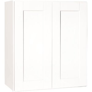 Shaker Satin White Assembled Wall Cabinet 27 x 30 x 12