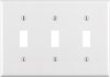 White 3 gang Thermoset Plastic Toggle Wall Plate 1 pk