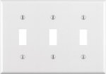White 3 gang Thermoset Plastic Toggle Wall Plate 1 pk