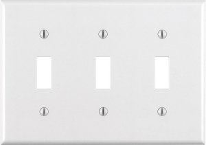 White 3 gang Thermoset Plastic Toggle Wall Plate 1 pk