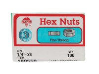 1/4 in. Zinc-Plated Steel SAE Hex Nut 100 pk