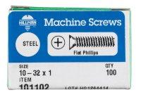 No. 10-32 in. x 1 in. L Phillips Flat Head Zinc-Plated S