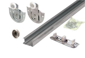 Galvanized Steel By-Pass Door Hardware Set 48 in.