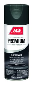 Premium Flat Black Enamel Spray Paint 12 oz.