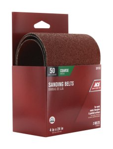 24 in. L x 4 in. W Aluminum Oxide Sanding Belt 50 Grit Coars