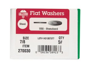 Zinc-Plated Steel 7/8 in. USS Flat Washer 32 pk