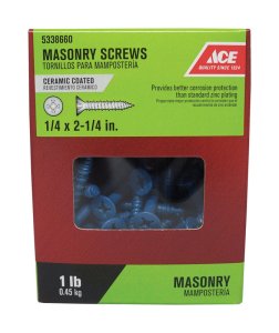 1/4 in. x 2-1/4 in. L Phillips Flat Head Masonry Screws 1 lb