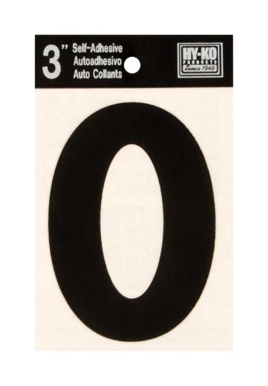 3 in. Black Vinyl Self-Adhesive Letter O 1 pc.