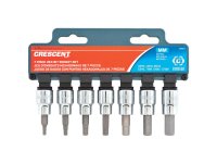 Crescent Assorted Sizes X 3/8 in. drive Metric 6 Point Hex Bit S