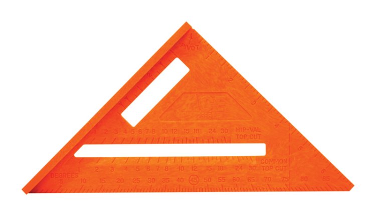 7 in. L x 10 in. H Plastic Rafter Angle Square Orange