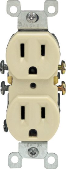 15 amps 125 volt Duplex Ivory Outlet 5-15R 1 pk