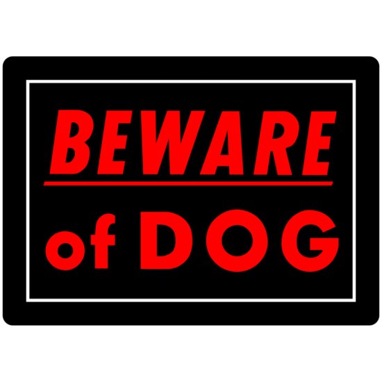 Hillman English Black Beware of Dog Sign 10 in. H X 14 in. W