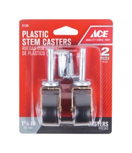 1-5/8 in. Dia. Swivel Plastic Caster 50 lb. 2 pk