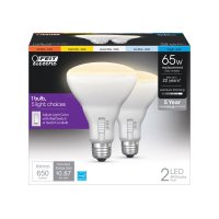 (image for) BR30 E26 (Medium) LED Bulb Adjustable White 65 Watt Equivalence 2 pk