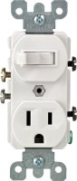 15 amps Combination Switch & Receptacle White 1 pk