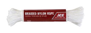 1/8 in. Dia. x 48 ft. L White Braided Nylon Rope