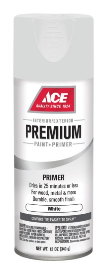 Premium Smooth White Enamel Primer Spray Paint 12 oz.