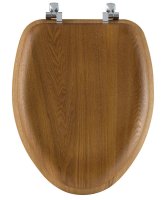 Mayfair Elongated Oak Wood Toilet Seat