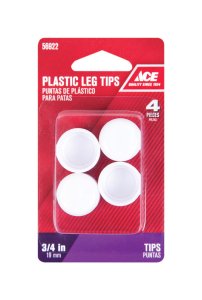 Plastic Leg Tip White Round 3/4 in. W 4 pk