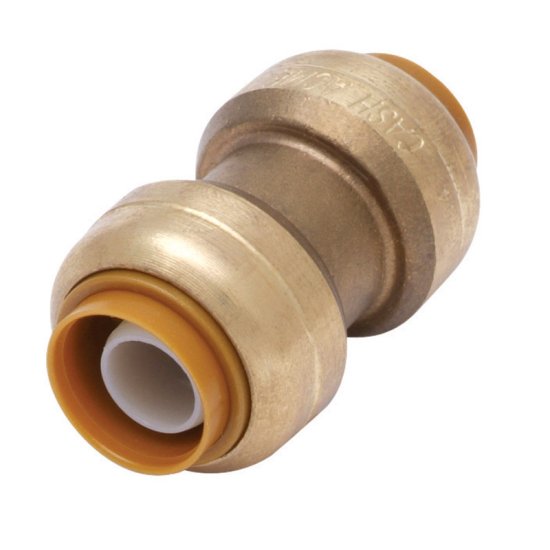 1 in. Push x 1 in. Dia. Push Brass Coupling